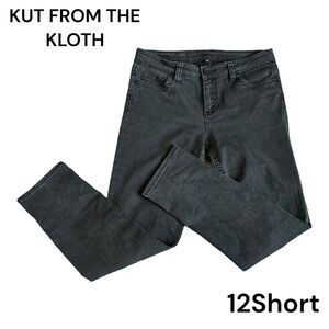 KUT FROM THE KLOTH WOMENS BLACK STRAIGHT LEG STRETCH JEANS 12P SHORT DESIGNER